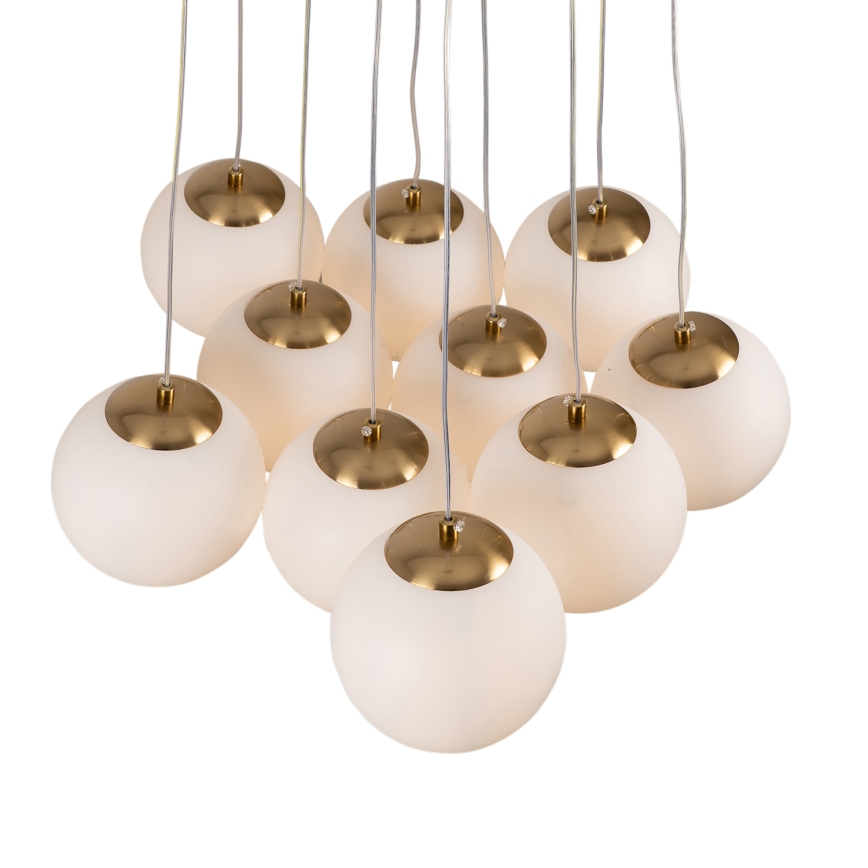 Brilagi - Riippuvalaisin vaijerilla GLOBE 10xE14/15W/230V valkoinen