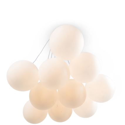 Brilagi - Riippuvalaisin vaijerilla GLOBE 10xE14/15W/230V valkoinen