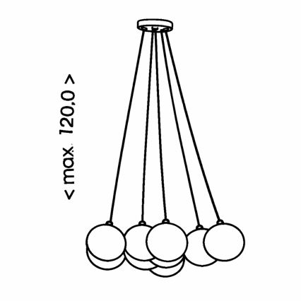 Brilagi - Riippuvalaisin vaijerilla GLOBE 10xE14/15W/230V valkoinen