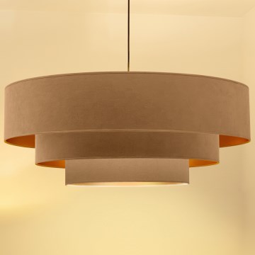 Brilagi - Riippuvalaisin vaijerilla LUNETA 3xE27/60W/230V halkaisija 80 cm beige/kultainen