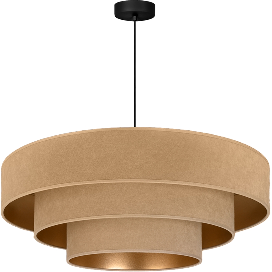 Brilagi - Riippuvalaisin vaijerilla LUNETA 3xE27/60W/230V halkaisija 80 cm beige/kultainen