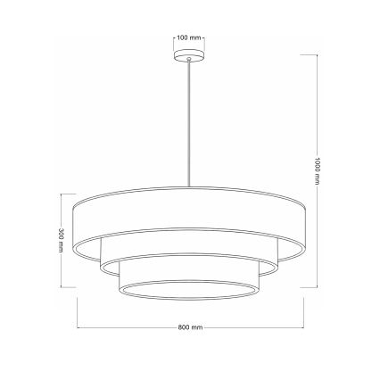 Brilagi - Riippuvalaisin vaijerilla LUNETA 3xE27/60W/230V halkaisija 80 cm beige/kultainen