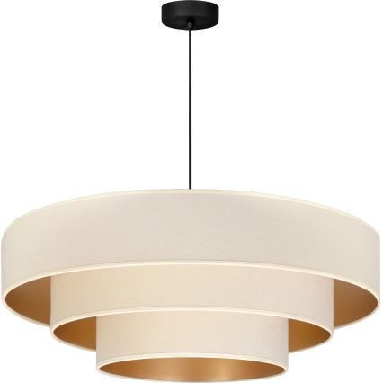 Brilagi - Riippuvalaisin vaijerilla LUNETA 3xE27/60W/230V halkaisija 80 cm kerma/kulta