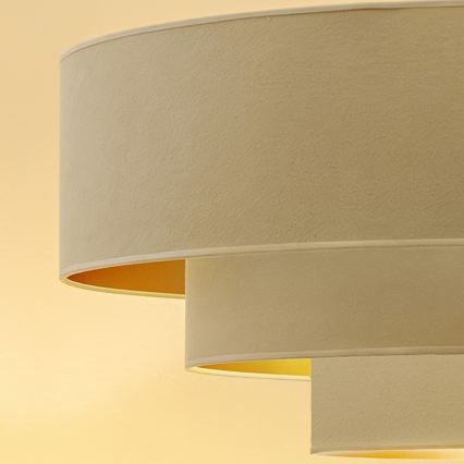 Brilagi - Riippuvalaisin vaijerilla LUNETA 3xE27/60W/230V halkaisija 80 cm kerma/kulta