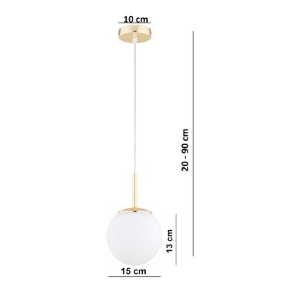 Brilagi - Riippuvalaisin vaijerilla MILO 1xE27/60W/230V, kultainen