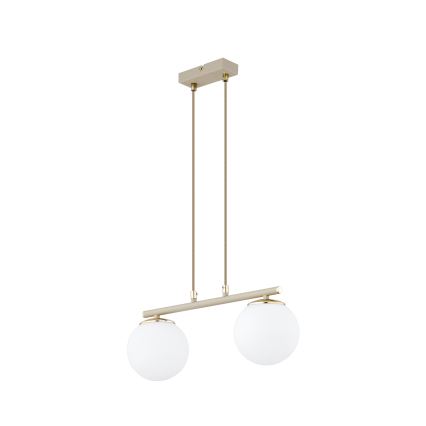 Brilagi - Riippuvalaisin vaijerilla MILO 2xE27/60W/230V beige/kultainen