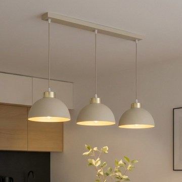 Brilagi - Riippuvalaisin vaijerilla MOON 3xE27/60W/230V beige/kulta