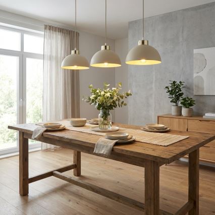 Brilagi - Riippuvalaisin vaijerilla MOON 3xE27/60W/230V beige/kulta