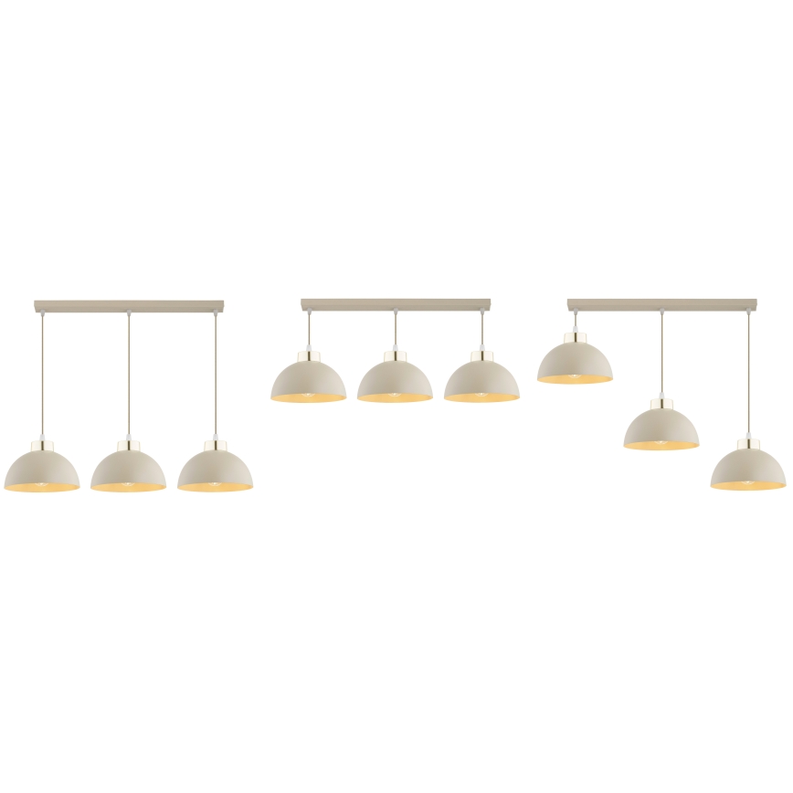 Brilagi - Riippuvalaisin vaijerilla MOON 3xE27/60W/230V beige/kulta