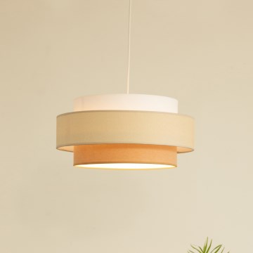 Brilagi - Riippuvalaisin vaijerilla RESNA 1xE27/60W/230V halkaisija 40 cm kerma/beige
