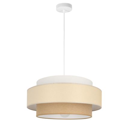 Brilagi - Riippuvalaisin vaijerilla RESNA 1xE27/60W/230V halkaisija 40 cm kerma/beige