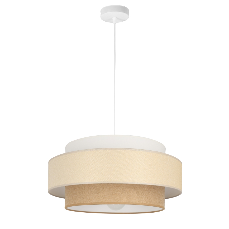Brilagi - Riippuvalaisin vaijerilla RESNA 1xE27/60W/230V halkaisija 40 cm kerma/beige