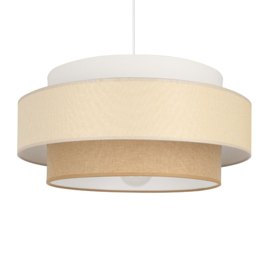 Brilagi - Riippuvalaisin vaijerilla RESNA 1xE27/60W/230V halkaisija 40 cm kerma/beige