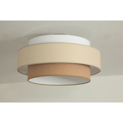 Brilagi - Riippuvalaisin vaijerilla RESNA 1xE27/60W/230V halkaisija 40 cm kerma/beige