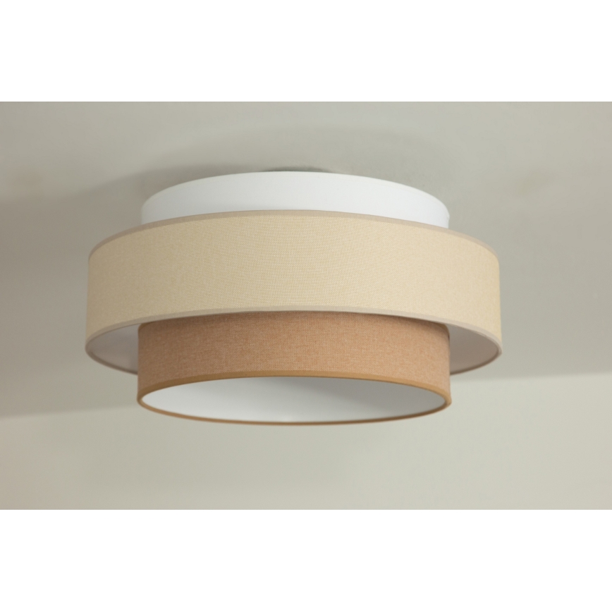 Brilagi - Riippuvalaisin vaijerilla RESNA 1xE27/60W/230V halkaisija 40 cm kerma/beige