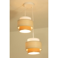 Brilagi - Riippuvalaisin vaijerilla RESNA 2xE27/60W/230V Ø 30 cm kermanvärinen/beige