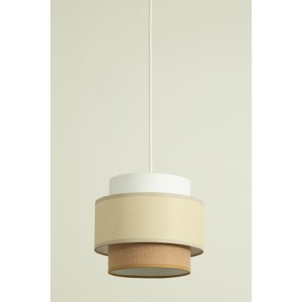 Brilagi - Riippuvalaisin vaijerilla RESNA 3xE27/60W/230V halkaisija 45 cm kerma/beige