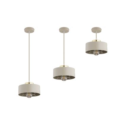Brilagi - Riippuvalaisin vaijerilla, SPRING 1x E27/60W/230V, halkaisija 20 cm, beige/kultainen