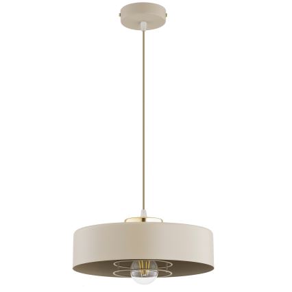 Brilagi - Riippuvalaisin vaijerilla SPRING 1xE27/60W/230V Ø 30 cm beige/kultainen
