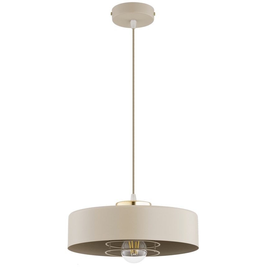 Brilagi - Riippuvalaisin vaijerilla SPRING 1xE27/60W/230V Ø 30 cm beige/kultainen