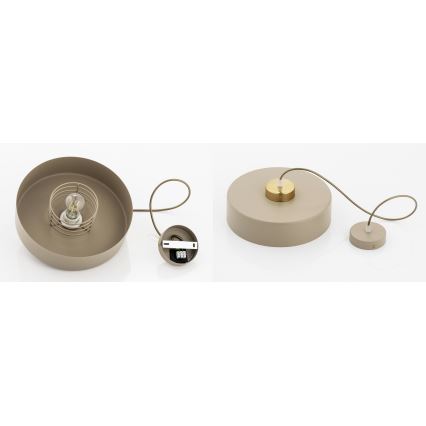 Brilagi - Riippuvalaisin vaijerilla SPRING 1xE27/60W/230V Ø 30 cm beige/kultainen