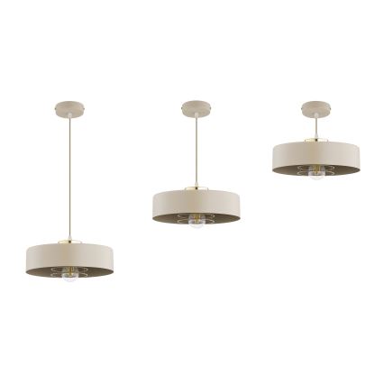 Brilagi - Riippuvalaisin vaijerilla SPRING 1xE27/60W/230V Ø 30 cm beige/kultainen