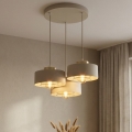 Brilagi - Riippuvalaisin vaijerilla SPRING 3xE27/60W/230V beige/kultainen