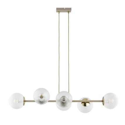 Brilagi - Riippuvalaisin vaijerilla STELLA 6xE27/60W/230V beige/kultainen