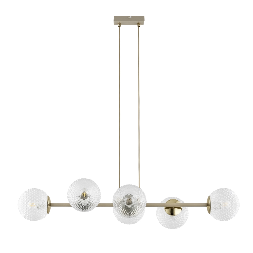 Brilagi - Riippuvalaisin vaijerilla STELLA 6xE27/60W/230V beige/kultainen