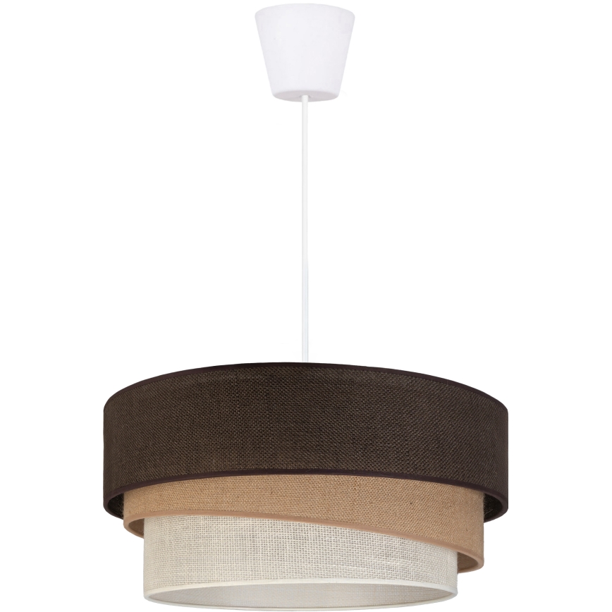 Brilagi - Riippuvalaisin vaijerilla TRIO 1xE27/60W/230V, halkaisija 40 cm, ruskea/beige/valkoinen