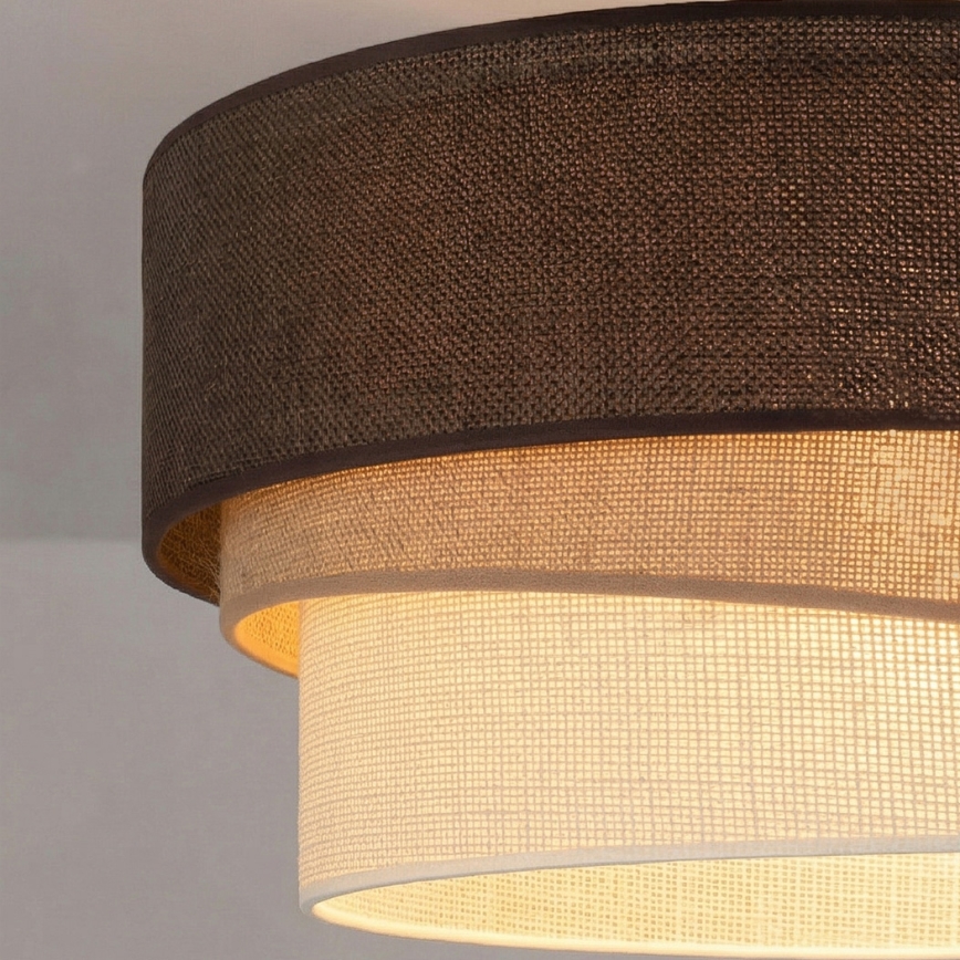 Brilagi - Riippuvalaisin vaijerilla TRIO 1xE27/60W/230V, halkaisija 40 cm, ruskea/beige/valkoinen