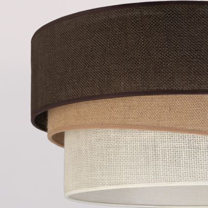 Brilagi - Riippuvalaisin vaijerilla TRIO 1xE27/60W/230V, halkaisija 40 cm, ruskea/beige/valkoinen