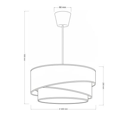 Brilagi - Riippuvalaisin vaijerilla TRIO 1xE27/60W/230V, halkaisija 40 cm, ruskea/beige/valkoinen
