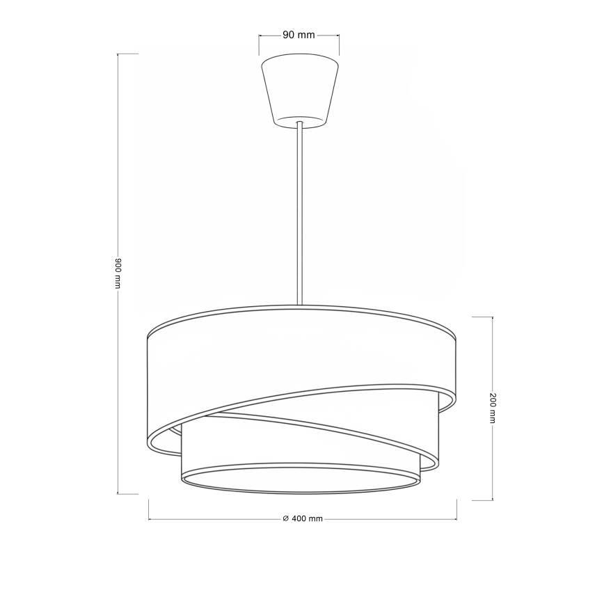 Brilagi - Riippuvalaisin vaijerilla TRIO 1xE27/60W/230V, halkaisija 40 cm, ruskea/beige/valkoinen