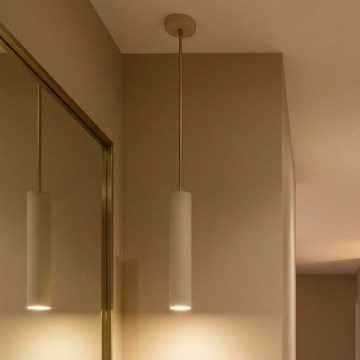 Brilagi - Riippuvalaisin vaijerilla TUBE 1xGU10/15W/230V beige/kulta