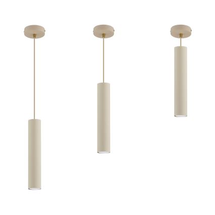Brilagi - Riippuvalaisin vaijerilla TUBE 1xGU10/15W/230V beige/kulta