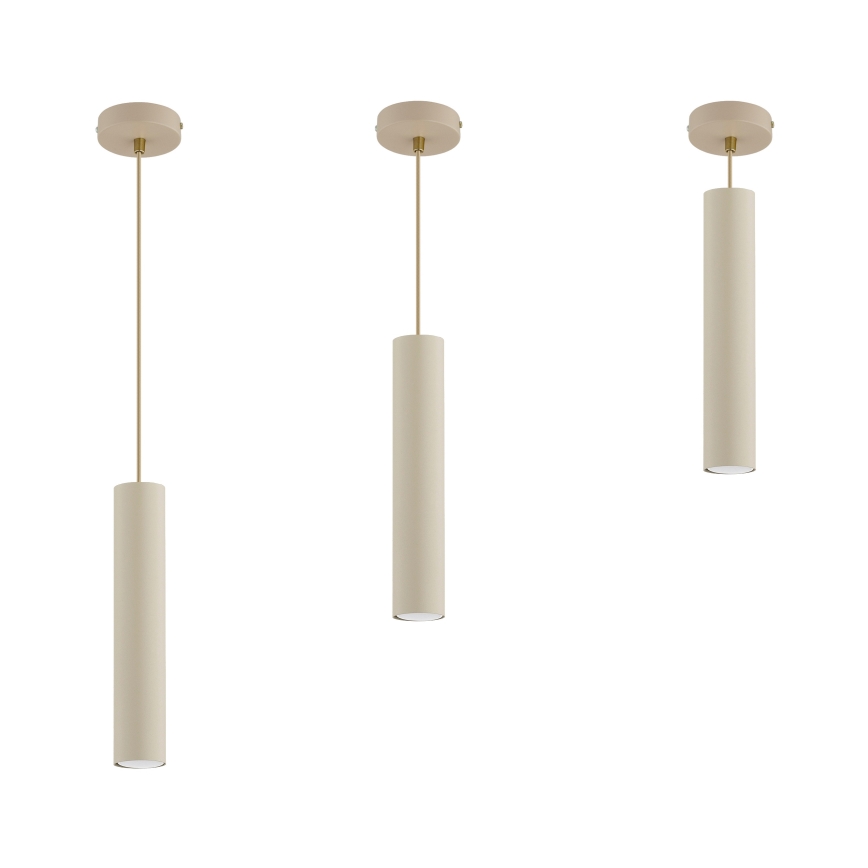 Brilagi - Riippuvalaisin vaijerilla TUBE 1xGU10/15W/230V beige/kulta