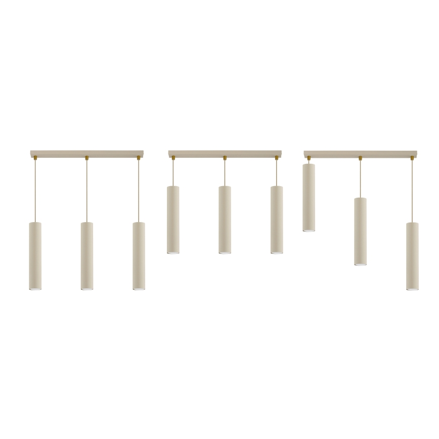 Brilagi - Riippuvalaisin vaijerilla TUBE 3xGU10/15W/230V beige/kultainen