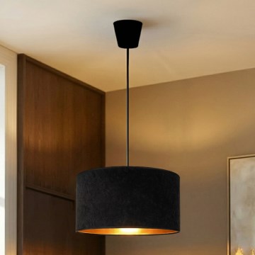 Brilagi - Riippuvalaisin vaijerilla VELVET 1xE27/60W/230V halkaisija 40 cm musta/kultainen