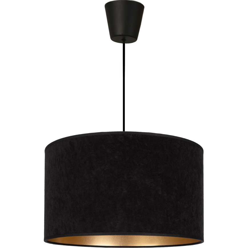 Brilagi - Riippuvalaisin vaijerilla VELVET 1xE27/60W/230V halkaisija 40 cm musta/kultainen