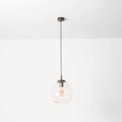 BRILAGI - VULCANO riippuvalaisin kaapelilla 1xE27/15W/230V halkaisija 25 cm pronssi/savuinen beige