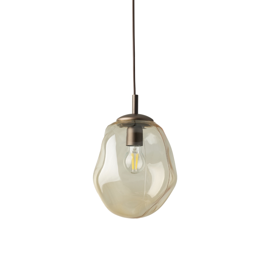 Brilagi - Riippuvalaisin vaijerilla VULCANO 1xE27/15W/230V ruskea/savunvärinen beige