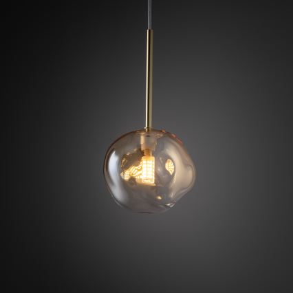 Brilagi - riippuvalaisin vaijerilla VULCANO 1xG9/8W/230V kultainen/savunbeige