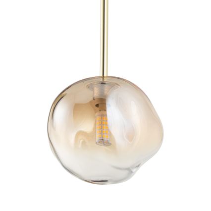 Brilagi - riippuvalaisin vaijerilla VULCANO 1xG9/8W/230V kultainen/savunbeige