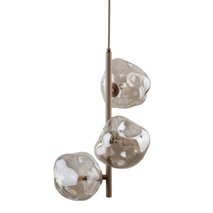Brilagi - Riippuvalaisin vaijerilla VULCANO 3xG9/8W/230V beige/savunbeige