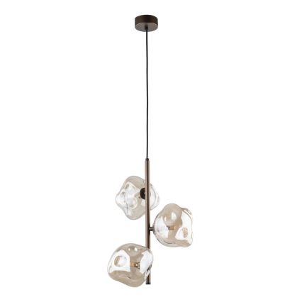 Brilagi - Riippuvalaisin vaijerilla VULCANO 3xG9/8W/230V pronssi/savunbeige