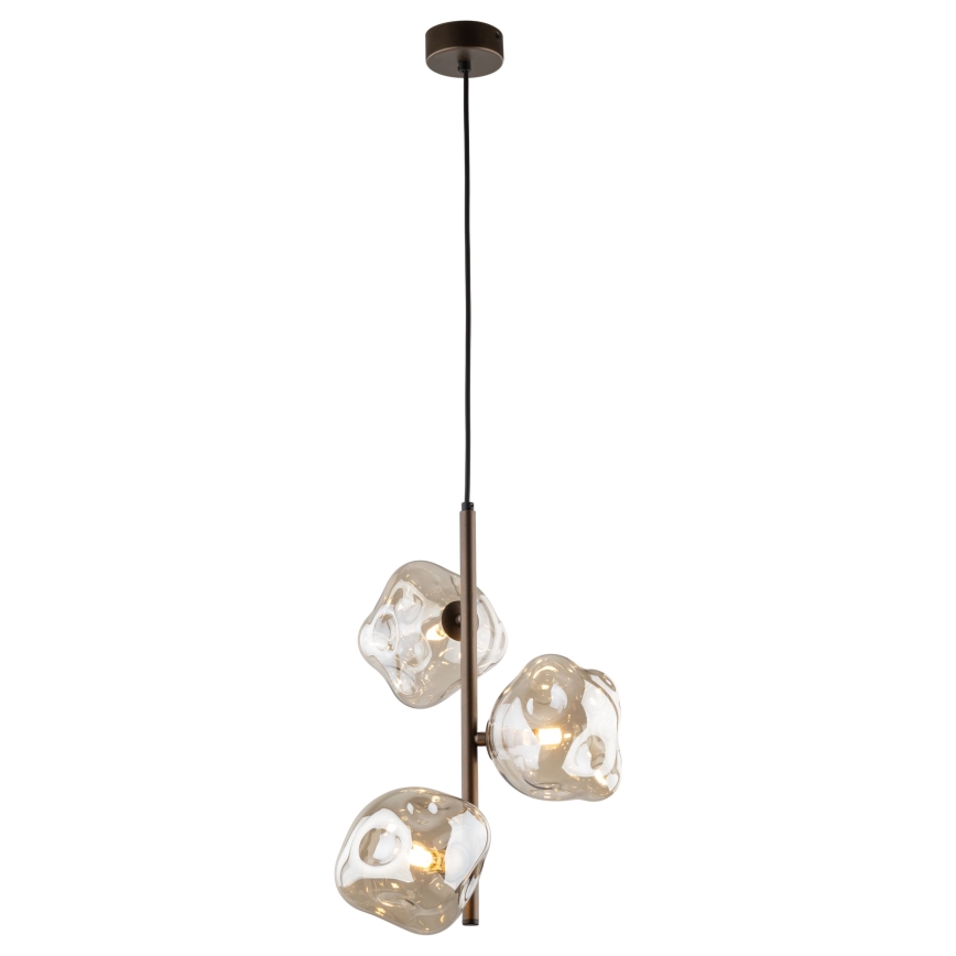 Brilagi - Riippuvalaisin vaijerilla VULCANO 3xG9/8W/230V pronssi/savunbeige