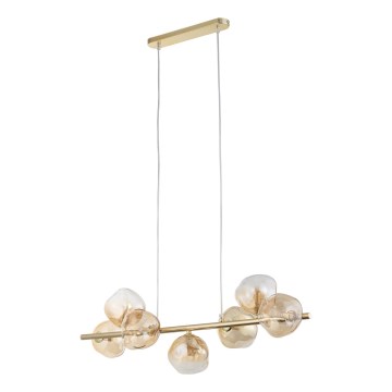 Brilagi - Riippuvalaisin vaijerilla VULCANO 7xG9/8W/230V kultainen/savunvärinen beige