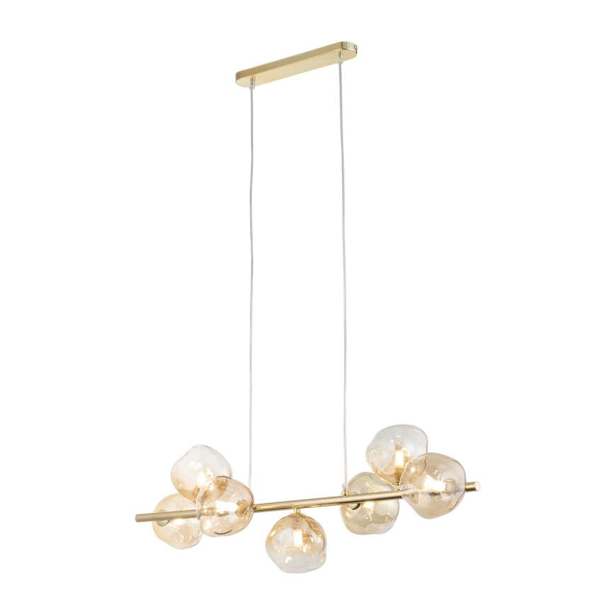 Brilagi - Riippuvalaisin vaijerilla VULCANO 7xG9/8W/230V kultainen/savunvärinen beige