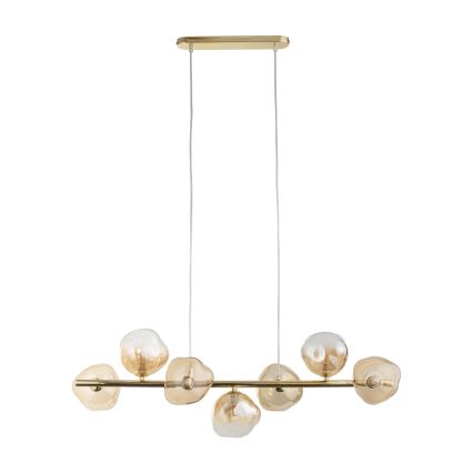 Brilagi - Riippuvalaisin vaijerilla VULCANO 7xG9/8W/230V kultainen/savunvärinen beige